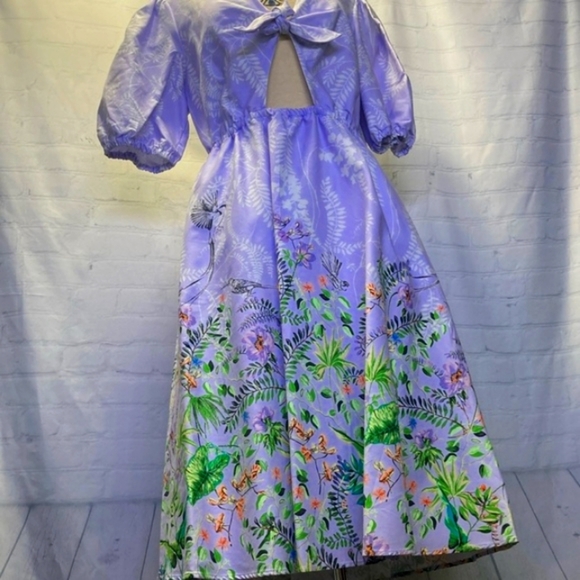 Lavender floral print dress by INC International Concepts with tie front - Picture 6 of 16